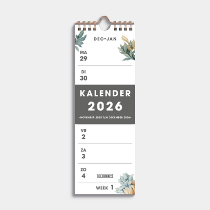 De Hobbit Weekkalender Smal 2027 Vintage Bloemen