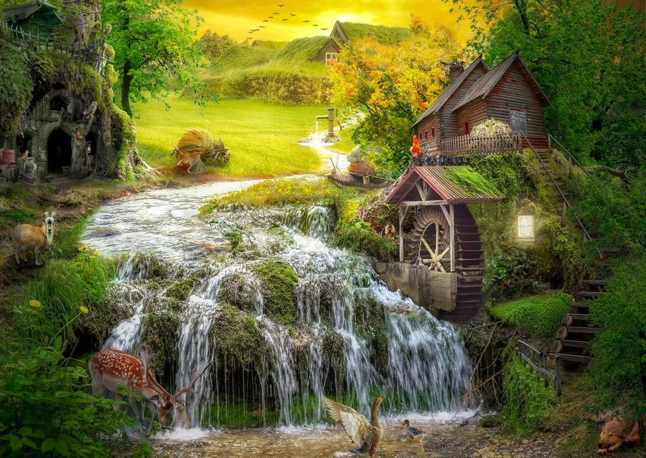 Enjoy A Log Cabin by the Magic Creek Puzzel 1000 Stukjes