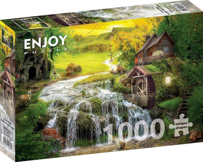 Enjoy A Log Cabin by the Magic Creek Puzzel 1000 Stukjes