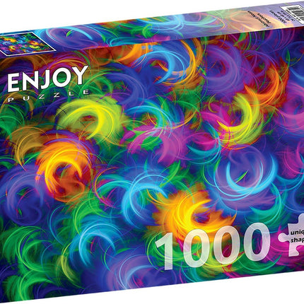 Enjoy Abstract Neon Feathers Puzzel 1000 Stukjes
