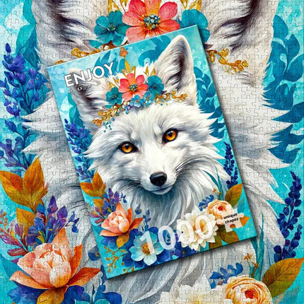 Enjoy Blooming Snow Fox Puzzel 1000 Stukjes