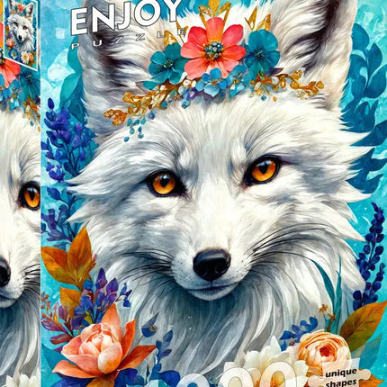 Enjoy Blooming Snow Fox Puzzel 1000 Stukjes