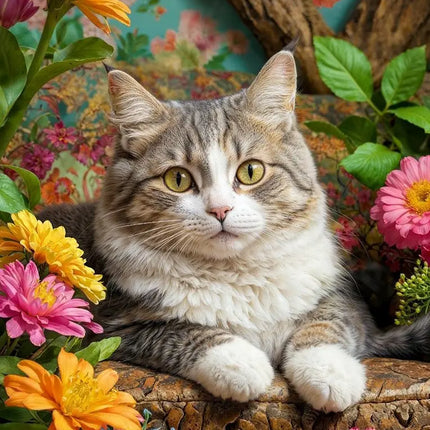 Enjoy Cat in Bloom Puzzel 1000 Stukjes