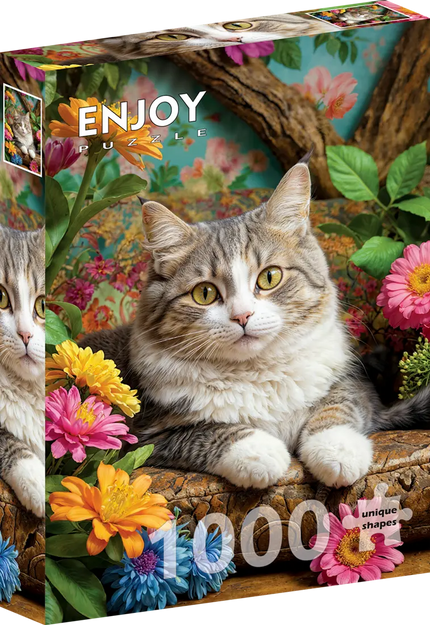 Enjoy Cat in Bloom Puzzel 1000 Stukjes