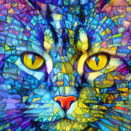 Enjoy Fiona the Stained Glass Cat Puzzel 1000 Stukjes