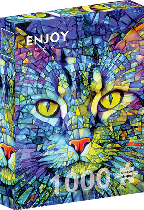 Enjoy Fiona the Stained Glass Cat Puzzel 1000 Stukjes