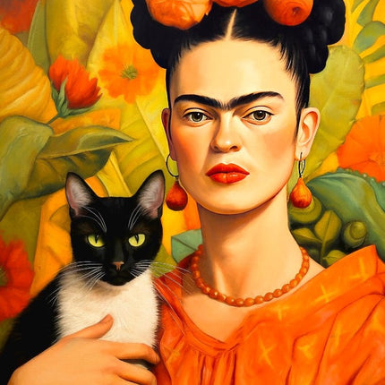 Enjoy Frida Kahlo and Her Cat Puzzel 1000 Stukjes