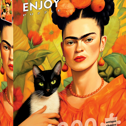 Enjoy Frida Kahlo and Her Cat Puzzel 1000 Stukjes