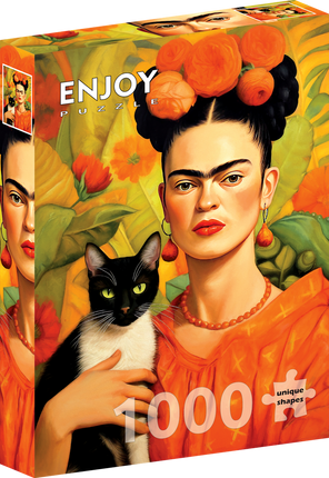 Enjoy Frida Kahlo and Her Cat Puzzel 1000 Stukjes