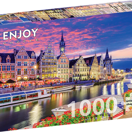 Enjoy Ghent at Twilight – België Puzzel 1000 Stukjes