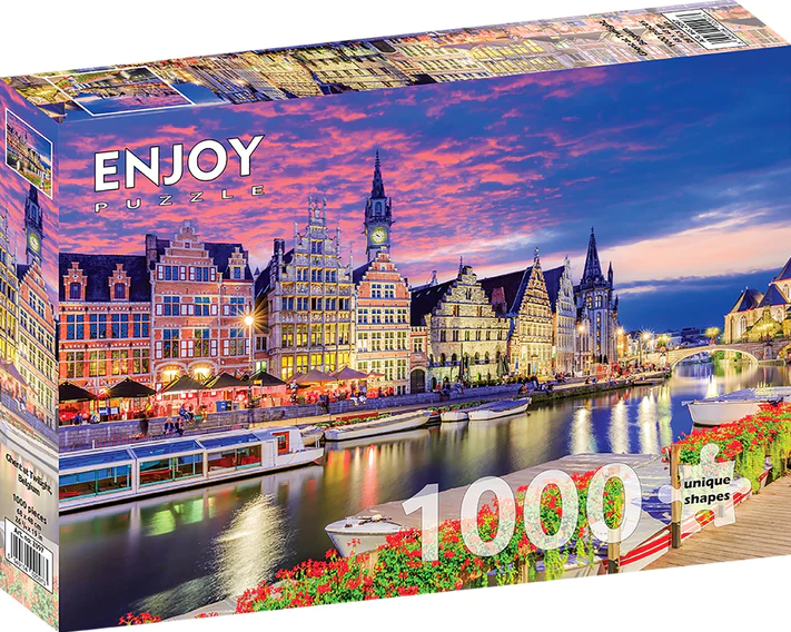 Enjoy Ghent at Twilight – België Puzzel 1000 Stukjes