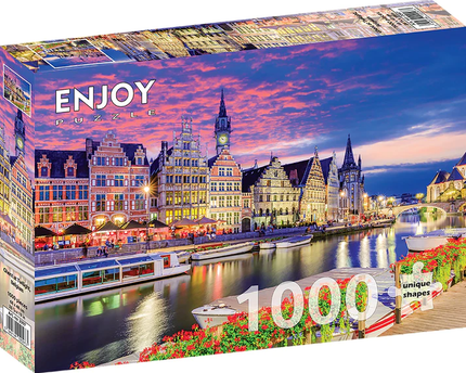 Enjoy Ghent at Twilight – België Puzzel 1000 Stukjes