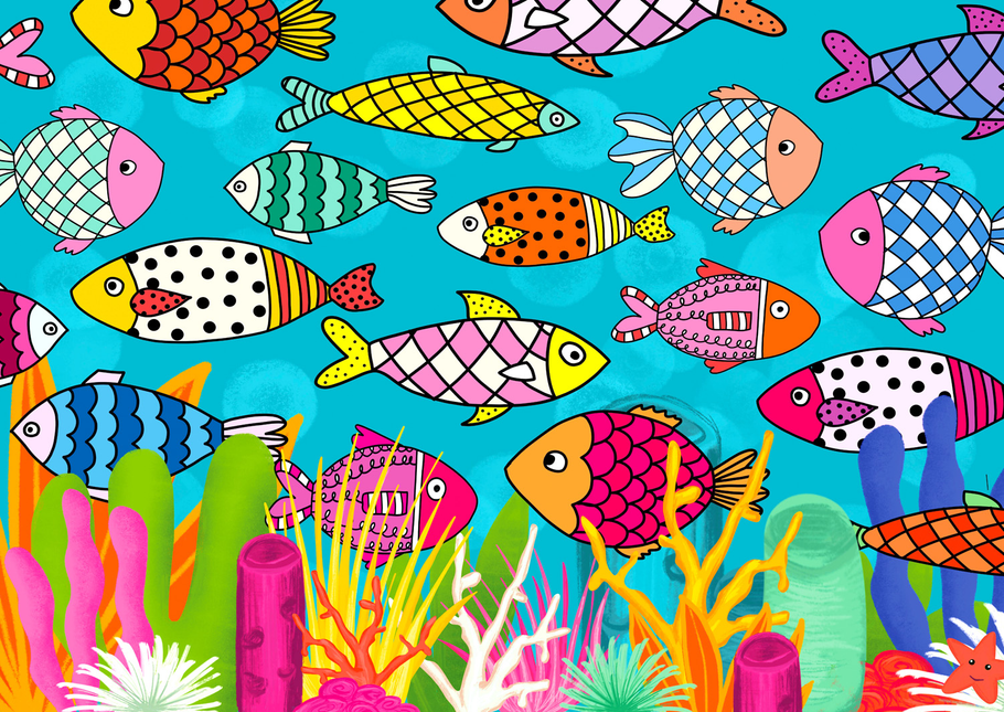 Enjoy Patterned Fishes Puzzel 1000 Stukjes