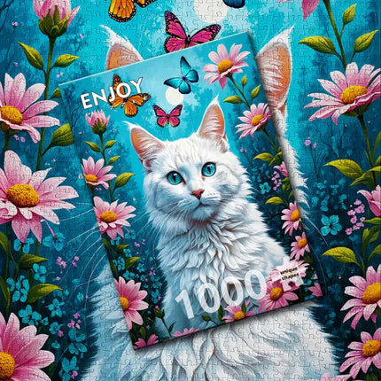 Enjoy White Cat Puzzel 1000 Stukjes