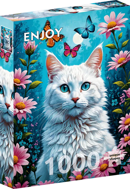 Enjoy White Cat Puzzel 1000 Stukjes