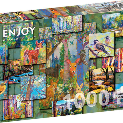 Enjoy Woodland Collage Puzzel 1000 Stukjes