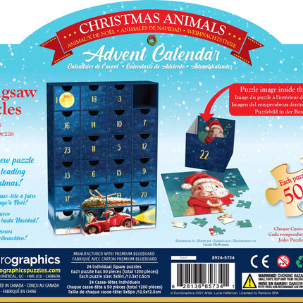 Eurographics Christmas Animals Adventskalender 24 x 50 Stukjes