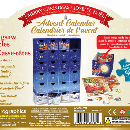 Eurographics Merry Christmas Adventskalender 24 x 50 Stukjes
