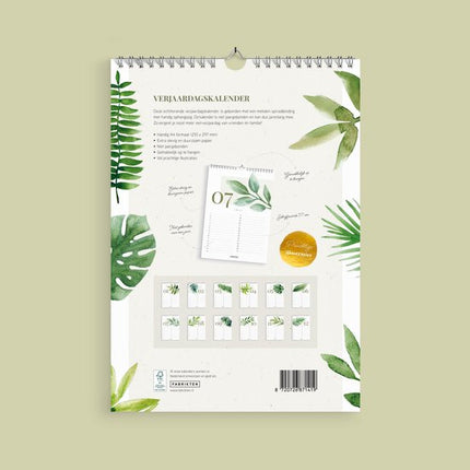 Fabrikten Verjaardagskalender Botanisch A4