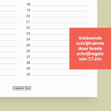 Fabrikten Verjaardagskalender Botanisch A4