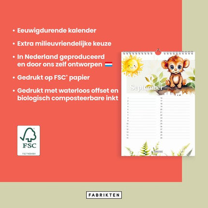 Fabrikten Verjaardagskalender Carino A4