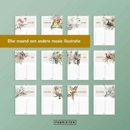 Fabrikten Verjaardagskalender compact Tropisch A5