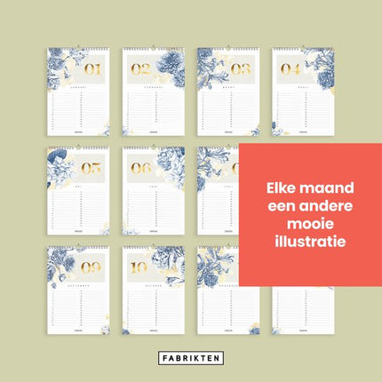 Fabrikten Verjaardagskalender Delfts A4