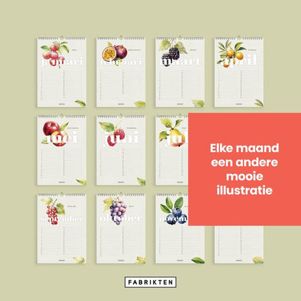 Fabrikten Verjaardagskalender Frutta A4