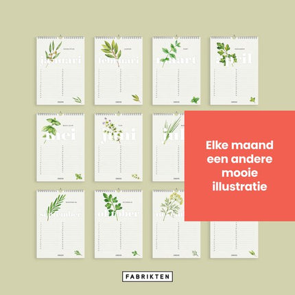 Fabrikten Verjaardagskalender Herbe A4