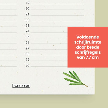 Fabrikten Verjaardagskalender Herbe A4