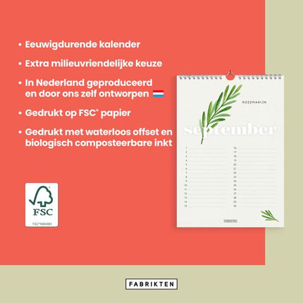 Fabrikten Verjaardagskalender Herbe A4