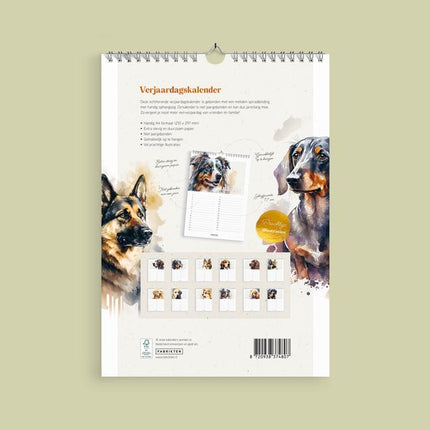 Fabrikten Verjaardagskalender Honden A4