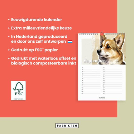 Fabrikten Verjaardagskalender Honden A4
