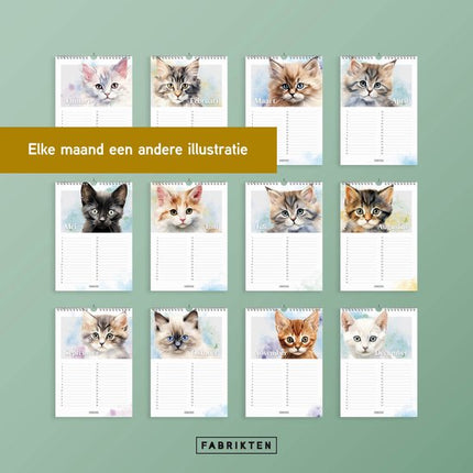 Fabrikten Verjaardagskalender Katten A4