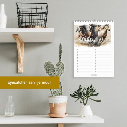 Fabrikten Verjaardagskalender Paarden A4