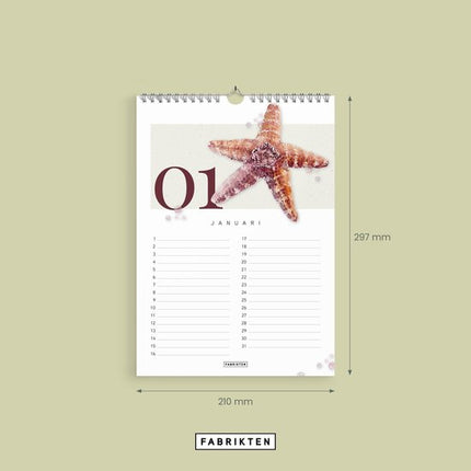 Fabrikten Verjaardagskalender Strand A4