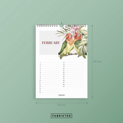 Fabrikten Verjaardagskalender Tropisch A4
