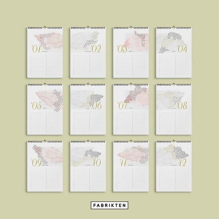 Fabrikten Verjaardagskalender Waterverf A4