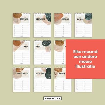 Fabrikten Verjaardagskalender Zen A4