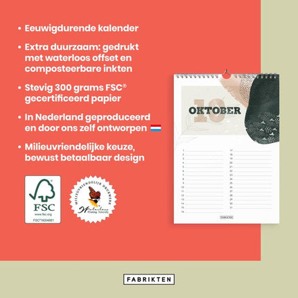 Fabrikten Verjaardagskalender Zen A4