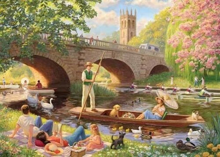 Falcon Boating on the River Puzzel 1000 Stukjes