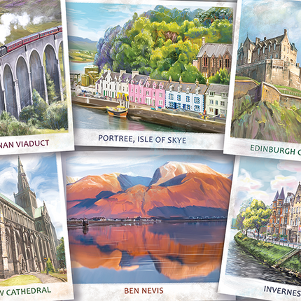 Falcon Greetings from Scotland Puzzel 1000 Stukjes