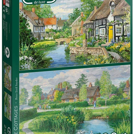 Falcon Riverside Cottages Puzzel 2x 500 Stukjes
