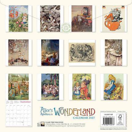 Flame Tree Alice in Wonderland Kalender 2027