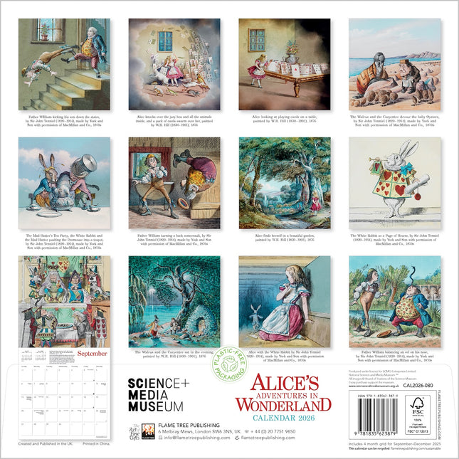 Flame Tree Alice's Adventures in Wonderland Kalender 2026
