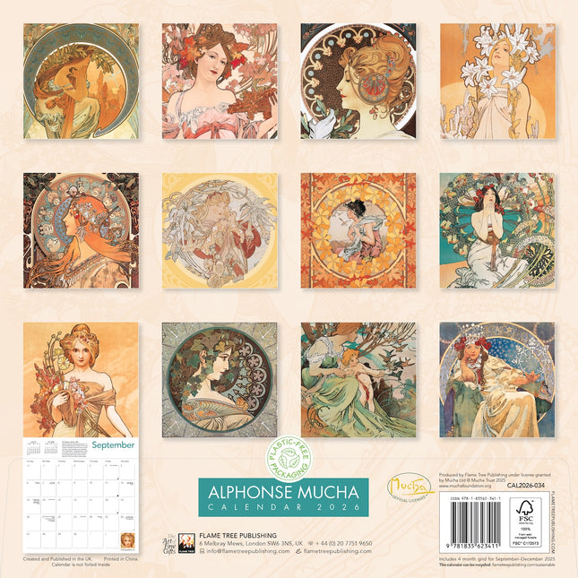 Flame Tree Alphonse Mucha Kalender 2026