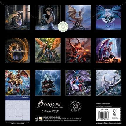 Flame Tree Anne Stokes Dragons Kalender 2027