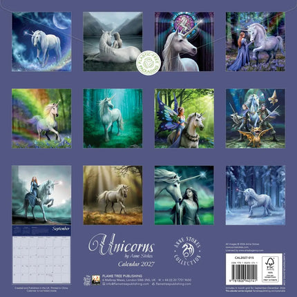 Flame Tree Anne Stokes Unicorns Kalender 2027