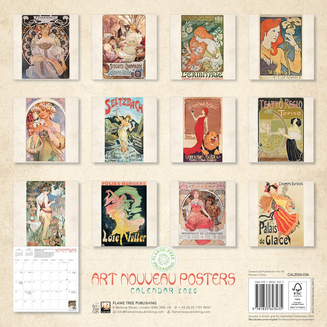 Flame Tree Art Nouveau Posters Kalender 2026