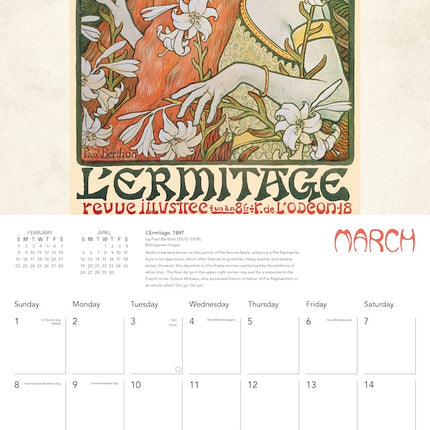 Flame Tree Art Nouveau Posters Kalender 2026